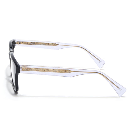 Voyage Glaze Black Square Acetate Eyeglasses for Men & Women (FPK26021FMG8660)
