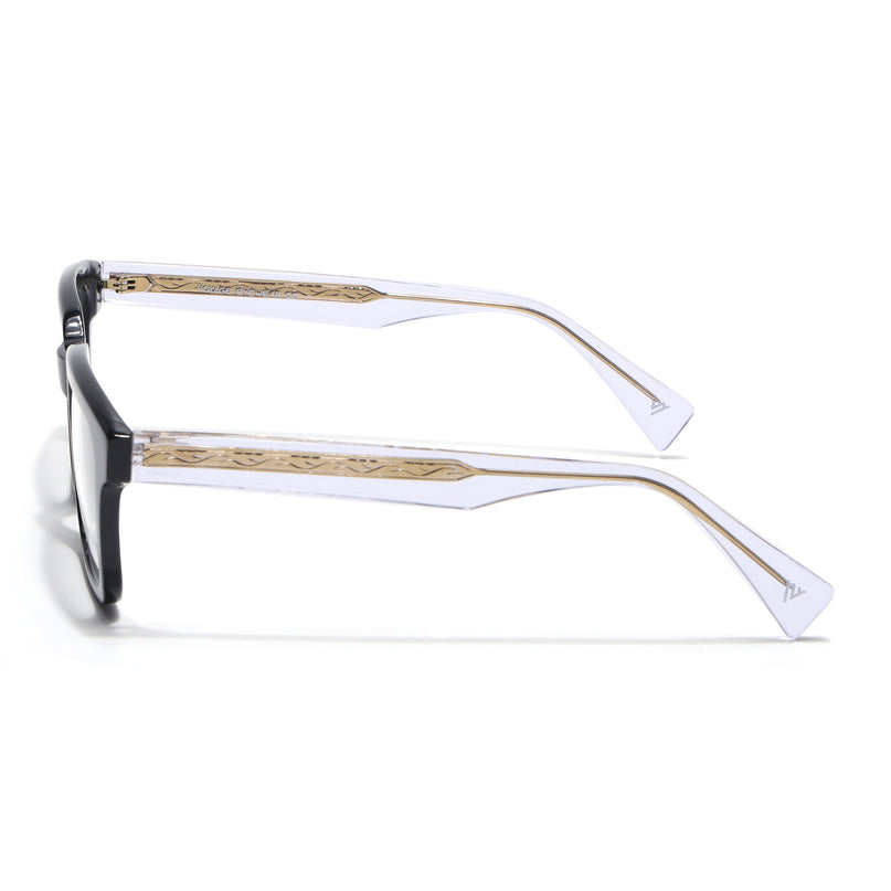 Voyage Glaze Black Square Acetate Eyeglasses for Men & Women (FPK26021FMG8660)