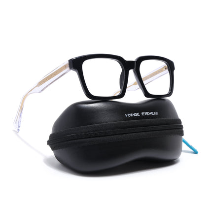 Voyage Glaze Black Square Acetate Eyeglasses for Men & Women (FPK26021FMG8660)