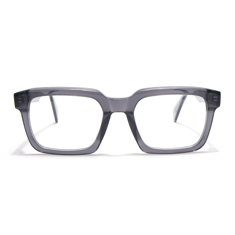 Voyage Glaze Grey Square Acetate Eyeglasses for Men & Women (FPK26021FMG8661)