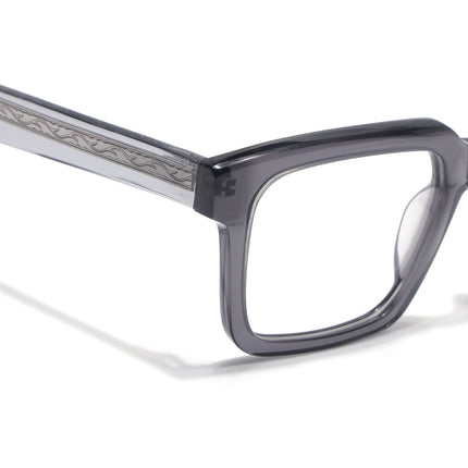 Voyage Glaze Grey Square Acetate Eyeglasses for Men & Women (FPK26021FMG8661)