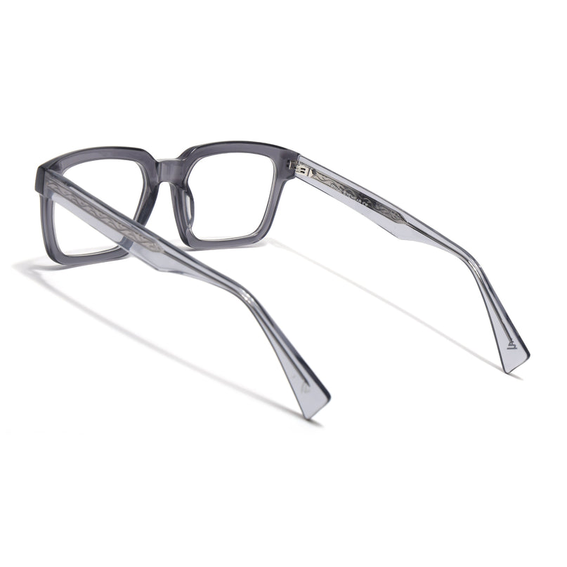 Voyage Glaze Grey Square Acetate Eyeglasses for Men & Women (FPK26021FMG8661)