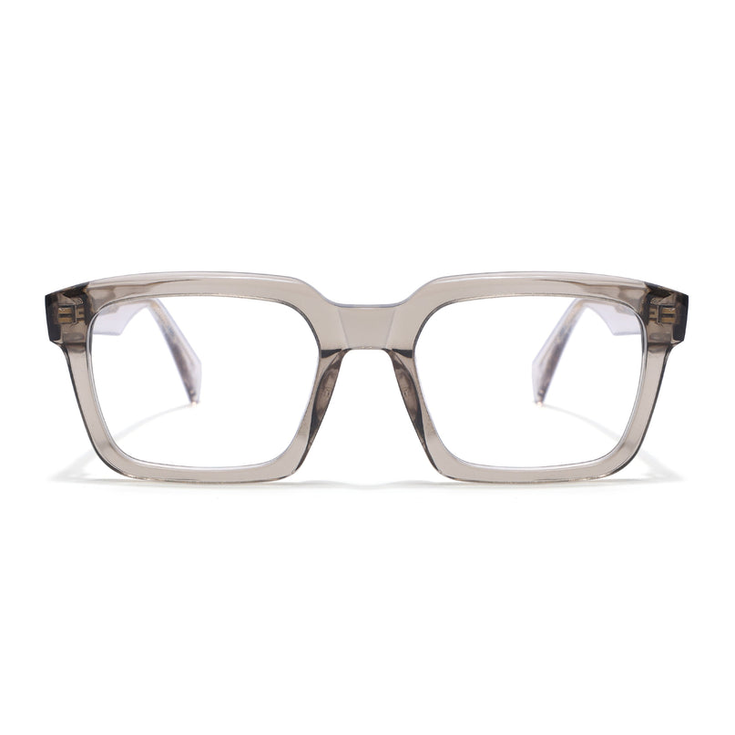 Voyage Glaze Brown Square Acetate Eyeglasses for Men & Women (FPK26021FMG8662)