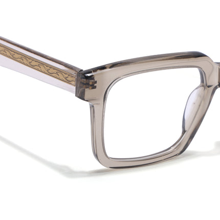 Voyage Glaze Brown Square Acetate Eyeglasses for Men & Women (FPK26021FMG8662)