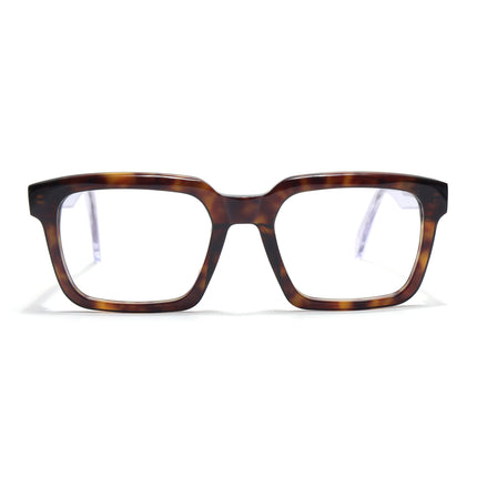 Voyage Glaze Demi Brown Square Acetate Eyeglasses for Men & Women (FPK26021FMG8663)