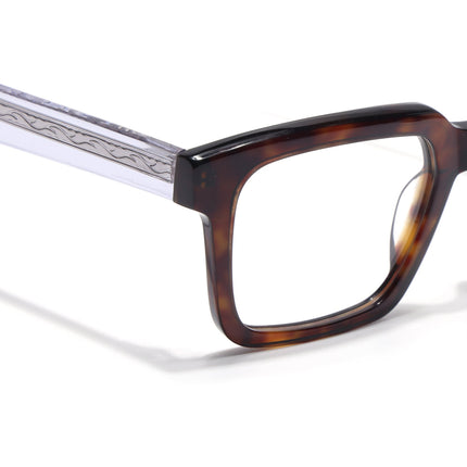 Voyage Glaze Demi Brown Square Acetate Eyeglasses for Men & Women (FPK26021FMG8663)