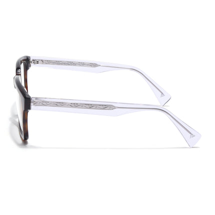 Voyage Glaze Demi Brown Square Acetate Eyeglasses for Men & Women (FPK26021FMG8663)