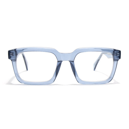 Voyage Glaze Blue Square Acetate Eyeglasses for Men & Women (FPK26021FMG8664)