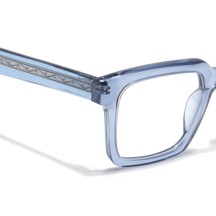 Voyage Glaze Blue Square Acetate Eyeglasses for Men & Women (FPK26021FMG8664)