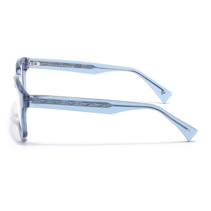 Voyage Glaze Blue Square Acetate Eyeglasses for Men & Women (FPK26021FMG8664)