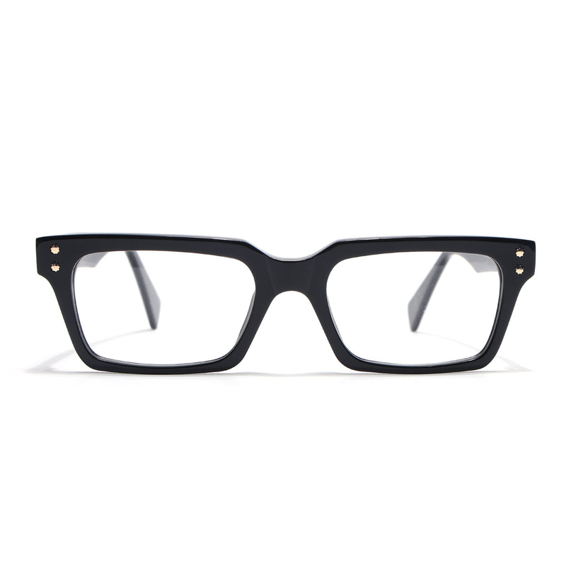 Voyage Glaze Black Rectangle Acetate Eyeglasses for Men & Women (FPK26022FMG8650)