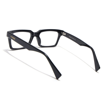 Voyage Glaze Black Rectangle Acetate Eyeglasses for Men & Women (FPK26022FMG8650)