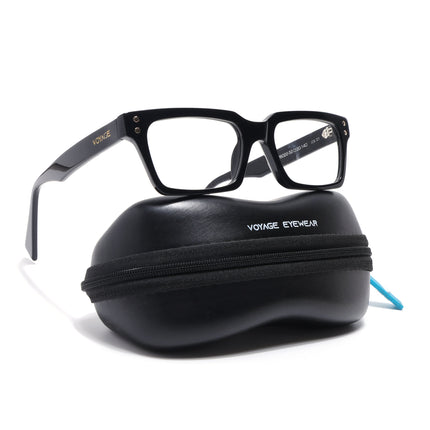 Voyage Glaze Black Rectangle Acetate Eyeglasses for Men & Women (FPK26022FMG8650)