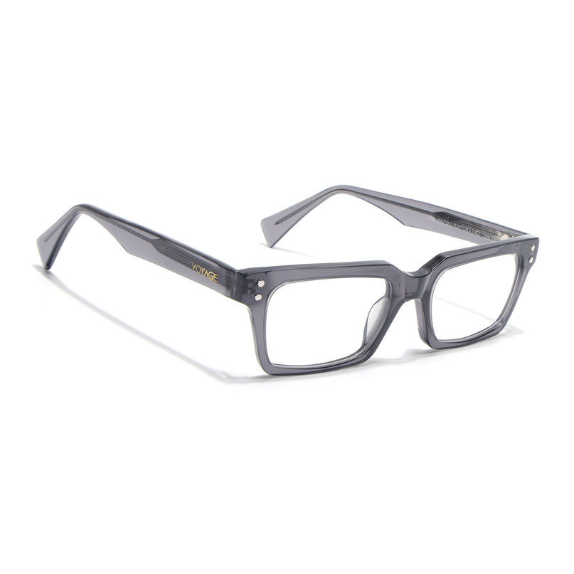 Voyage Glaze Grey Rectangle Acetate Eyeglasses for Men & Women (FPK26022FMG8651)