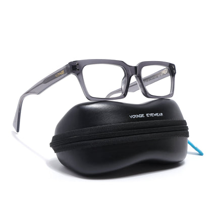 Voyage Glaze Grey Rectangle Acetate Eyeglasses for Men & Women (FPK26022FMG8651)