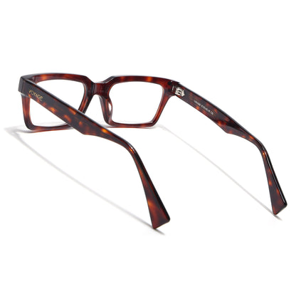 Voyage Glaze Demi Brown Rectangle Acetate Eyeglasses for Men & Women (FPK26022FMG8652)