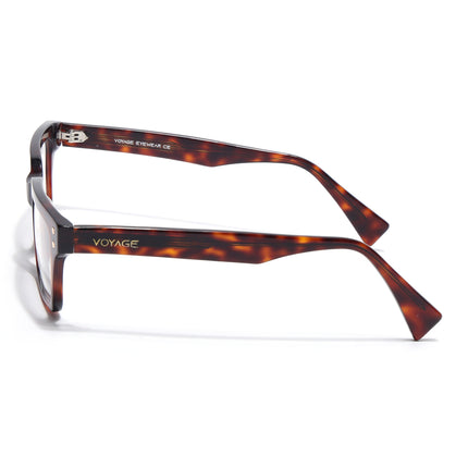 Voyage Glaze Demi Brown Rectangle Acetate Eyeglasses for Men & Women (FPK26022FMG8652)