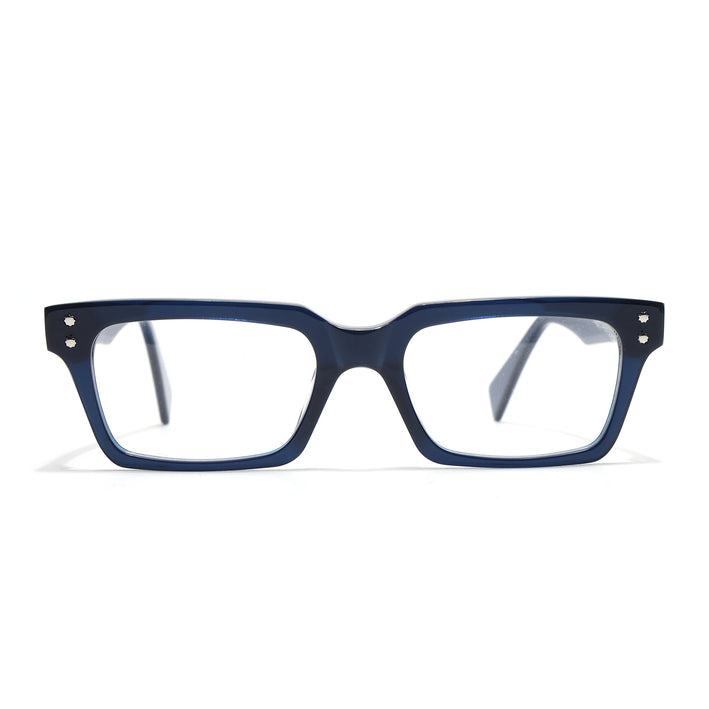 Voyage Glaze Blue Rectangle Acetate Eyeglasses for Men & Women (FPK26022FMG8654)