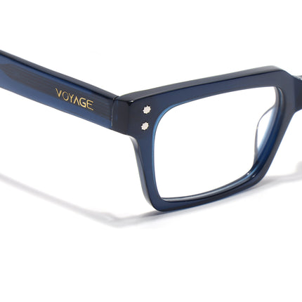 Voyage Glaze Blue Rectangle Acetate Eyeglasses for Men & Women (FPK26022FMG8654)