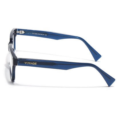 Voyage Glaze Blue Rectangle Acetate Eyeglasses for Men & Women (FPK26022FMG8654)