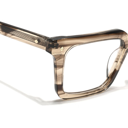 Voyage Glaze Demi Brown Wayfarer Acetate Eyeglasses for Men & Women (FPK26025FMG8667)