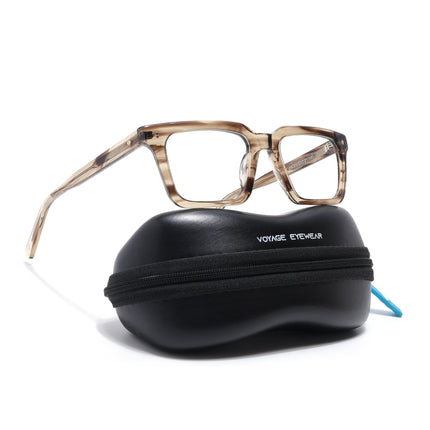 Voyage Glaze Demi Brown Wayfarer Acetate Eyeglasses for Men & Women (FPK26025FMG8667)