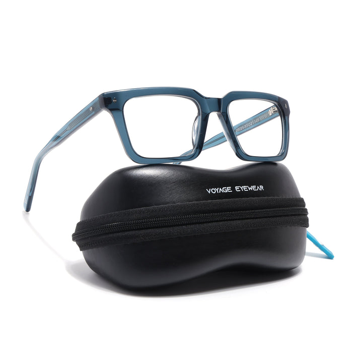 Voyage Glaze Blue Wayfarer Acetate Eyeglasses for Men & Women (FPK26025FMG8669)