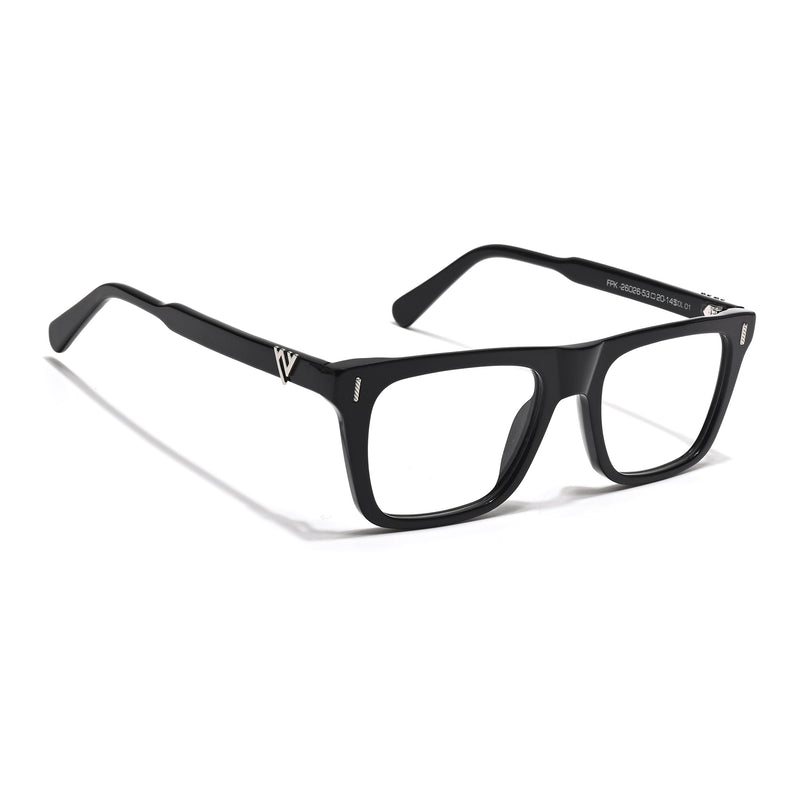 Voyage Glaze Black Wayfarer Acetate Eyeglasses for Men & Women (FPK26026FMG8685)