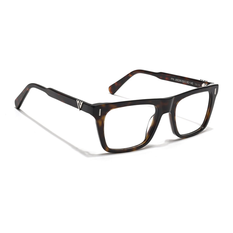 Voyage Glaze Demi Brown Wayfarer Acetate Eyeglasses for Men & Women (FPK26026FMG8687)