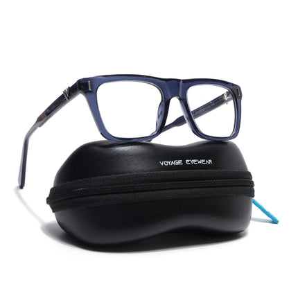Voyage Glaze Blue Wayfarer Acetate Eyeglasses for Men & Women (FPK26026FMG8689)