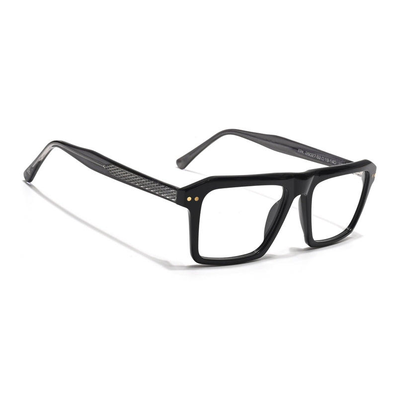 Voyage Glaze Black Wayfarer Acetate Eyeglasses for Men & Women (FPK26027FMG8640)