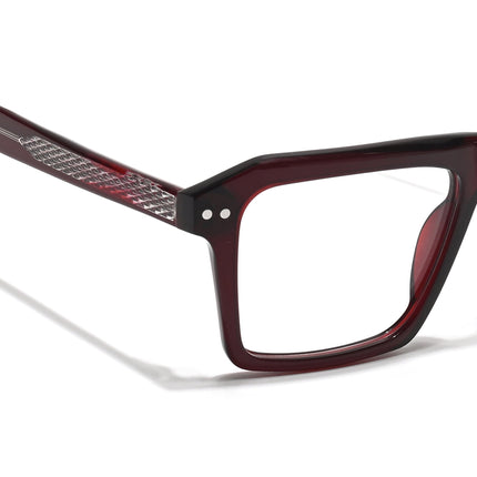 Voyage Glaze Wine Wayfarer Acetate Eyeglasses for Men & Women (FPK26027FMG8642)