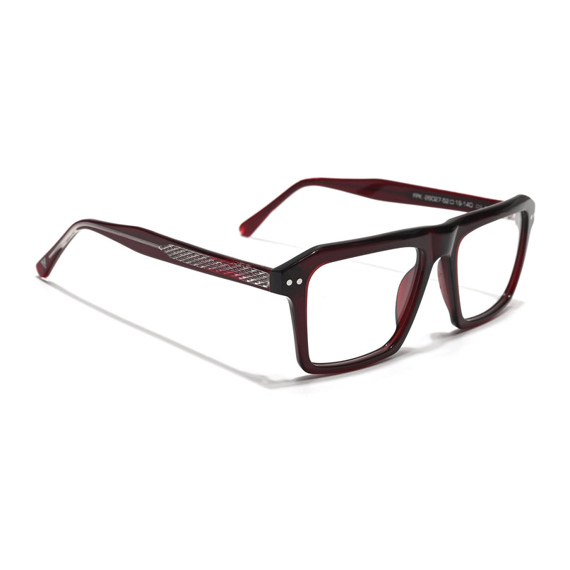 Voyage Glaze Wine Wayfarer Acetate Eyeglasses for Men & Women (FPK26027FMG8642)