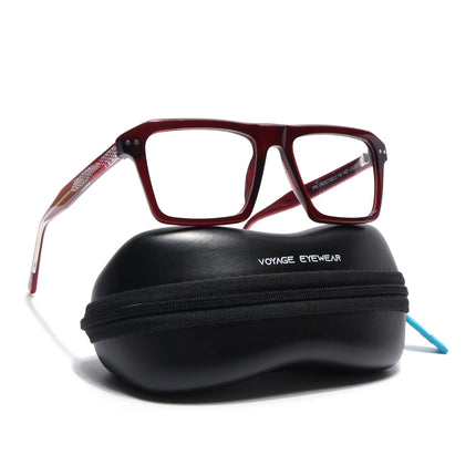 Voyage Glaze Wine Wayfarer Acetate Eyeglasses for Men & Women (FPK26027FMG8642)