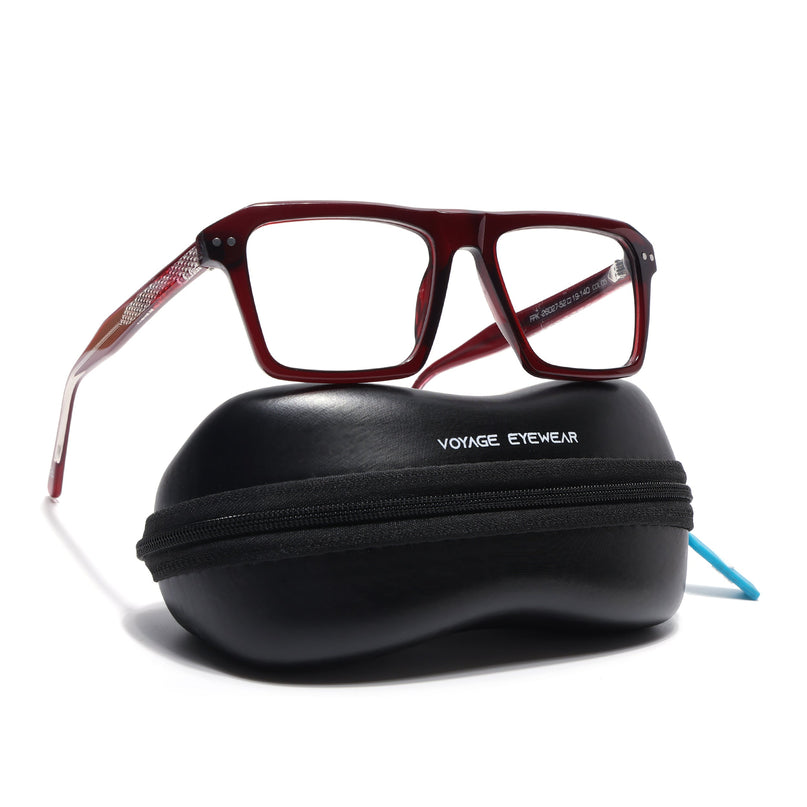 Voyage Glaze Wine Wayfarer Acetate Eyeglasses for Men & Women (FPK26027FMG8642)
