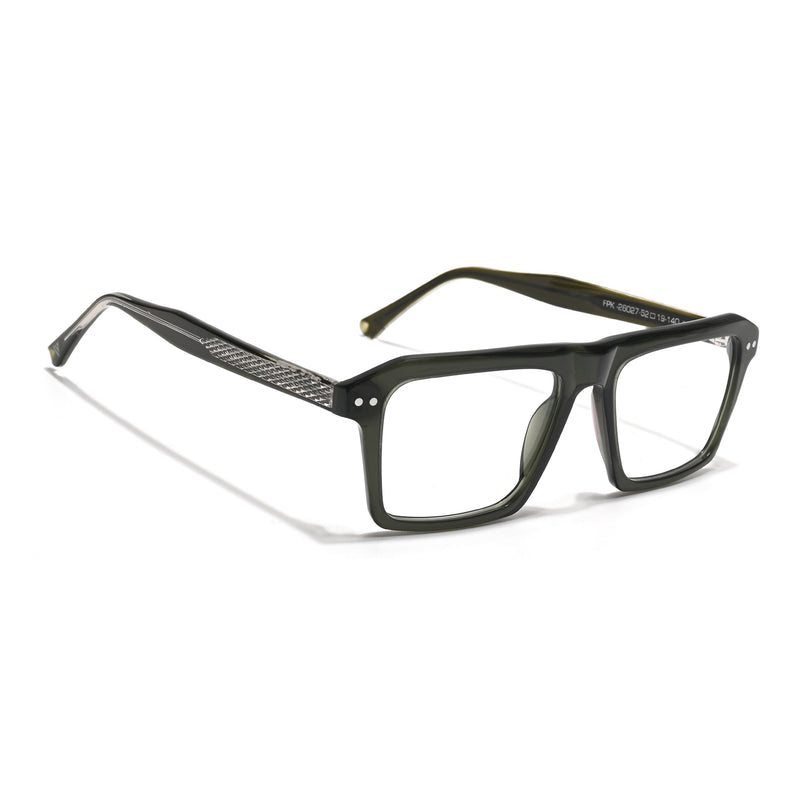 Voyage Glaze Green Wayfarer Acetate Eyeglasses for Men & Women (FPK26027FMG8643)