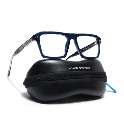 Voyage Glaze Blue Wayfarer Acetate Eyeglasses for Men & Women (FPK26027FMG8644)