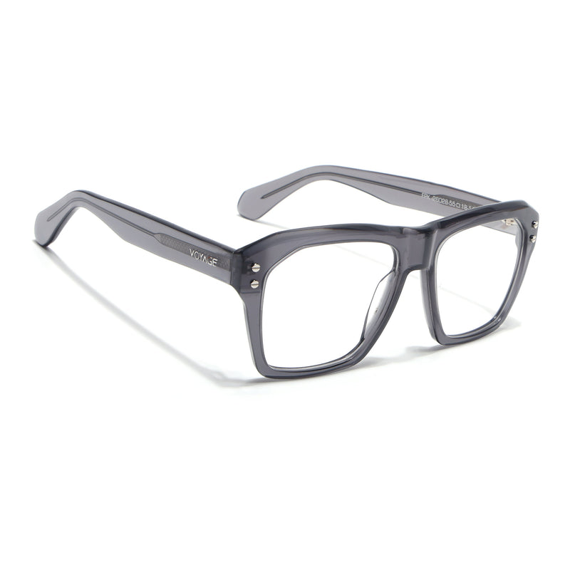 Voyage Glaze Grey Wayfarer Acetate Eyeglasses for Men & Women (FPK26028FMG8676)
