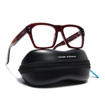 Voyage Glaze Wine Wayfarer Acetate Eyeglasses for Men & Women (FPK26028FMG8677)