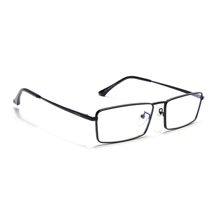 Voyage Black Rectangle Eyeglasses for Men & Women (G025FMG8074)