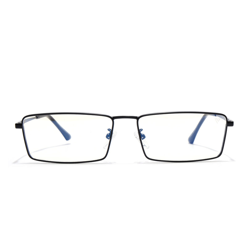 Voyage Black Rectangle Eyeglasses for Men & Women (G025FMG8074)
