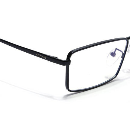 Voyage Black Rectangle Eyeglasses for Men & Women (G025FMG8074)
