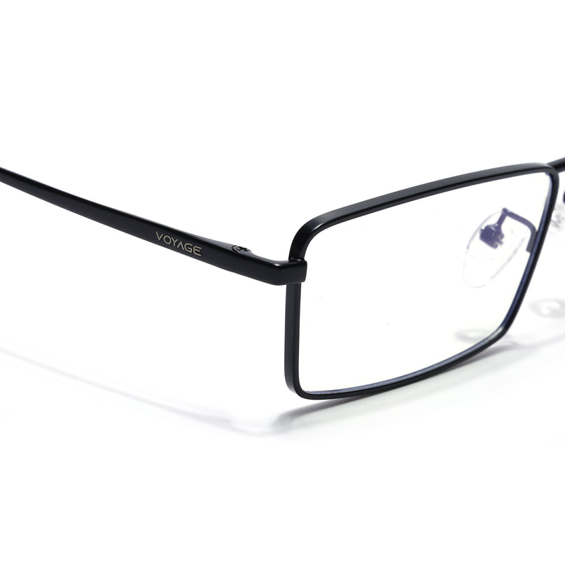 Voyage Black Rectangle Eyeglasses for Men & Women (G025FMG8074)