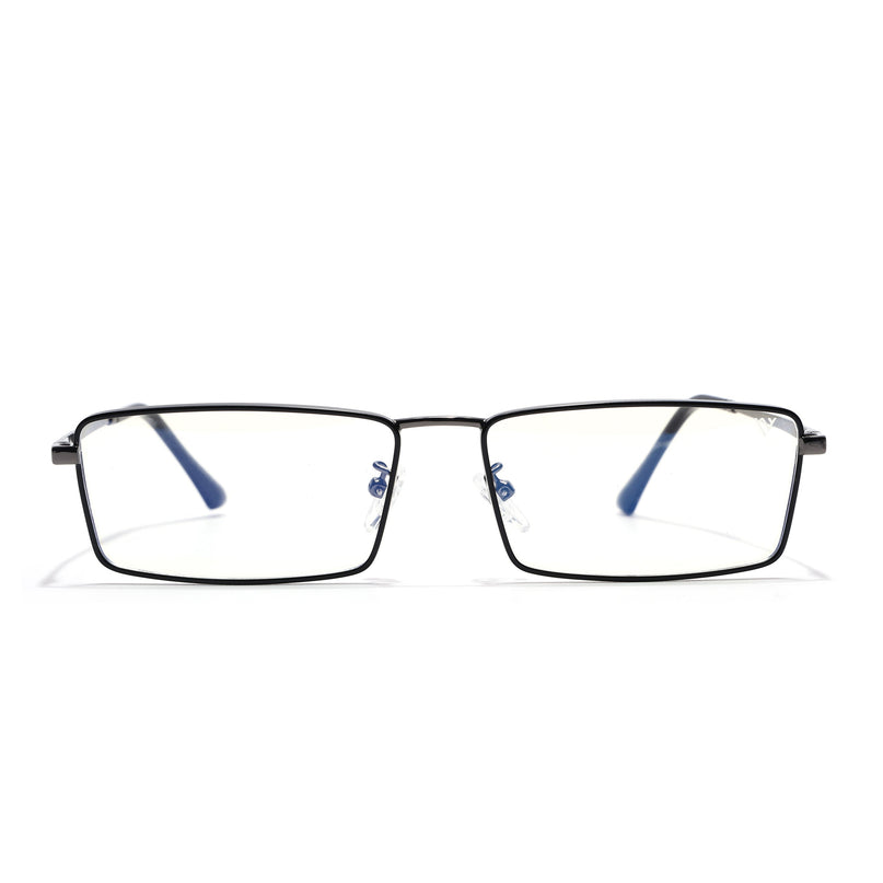 Voyage Grey Rectangle Eyeglasses for Men & Women (G025FMG8075)