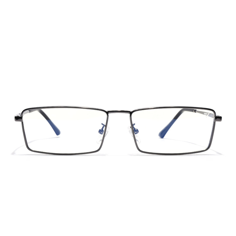 Voyage Grey Rectangle Eyeglasses for Men & Women (G025FMG8076)