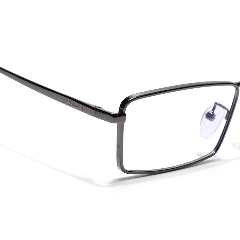 Voyage Grey Rectangle Eyeglasses for Men & Women (G025FMG8076)
