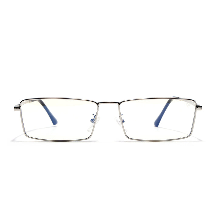 Voyage Silver Rectangle Eyeglasses for Men & Women (G025FMG8077)