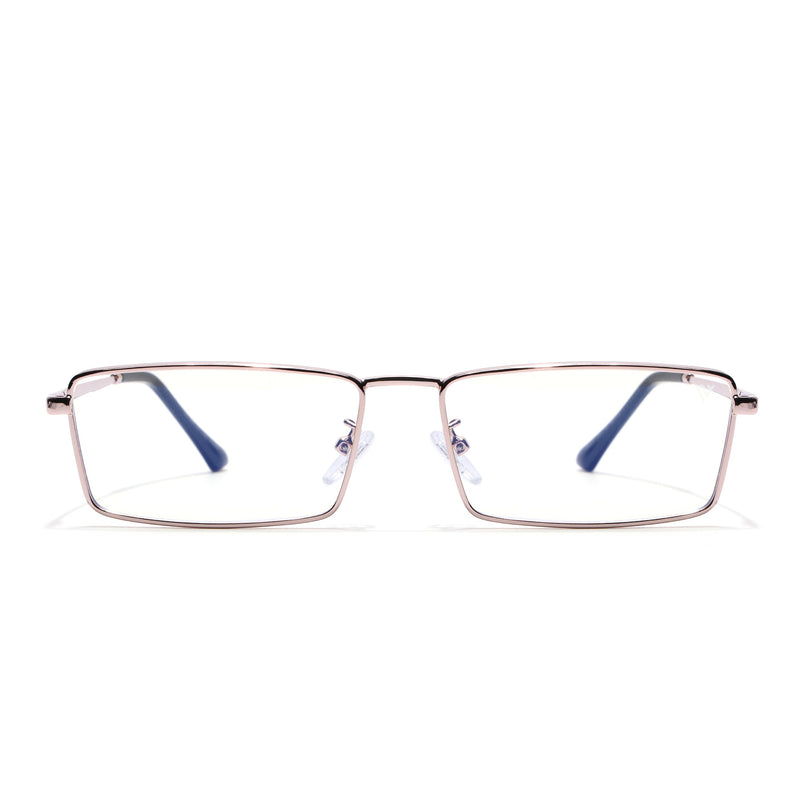 Voyage Rose Gold Rectangle Eyeglasses for Men & Women (G025FMG8078)