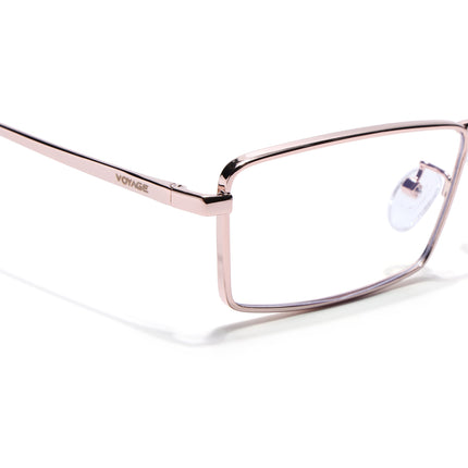 Voyage Rose Gold Rectangle Eyeglasses for Men & Women (G025FMG8078)