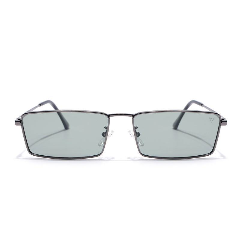 Rectangle Polarized Sunglasses for Men & Women (Grey Lens | Grey Frame - PMG7927)
